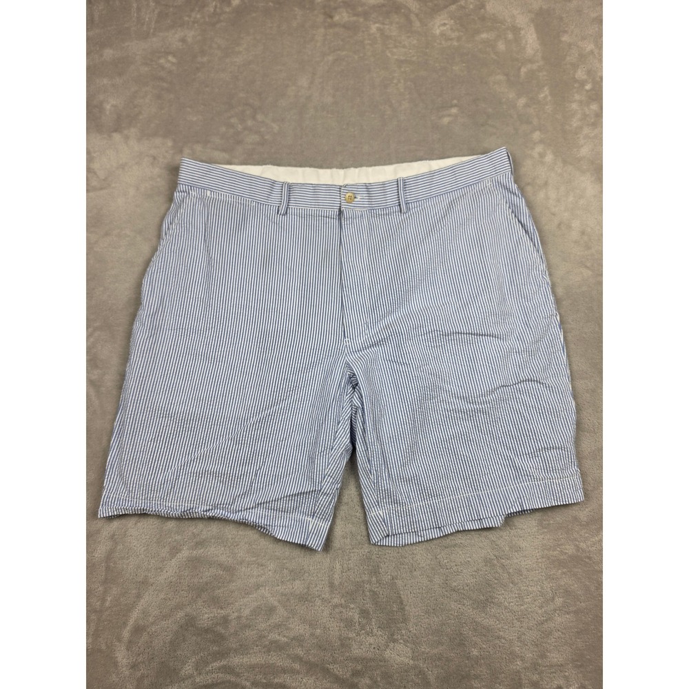 Polo Ralph Lauren Seersucker Shorts Mens 40 Blue White Striped Vintage Y2K